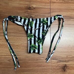 Striped Palm Tree Brazilian Bikini Bottom